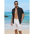 thumbnail image 7 of Youclos Short Sleeve Linen Shirts for Men Casual Button Down Hawaiian Shirt, 7 of 7