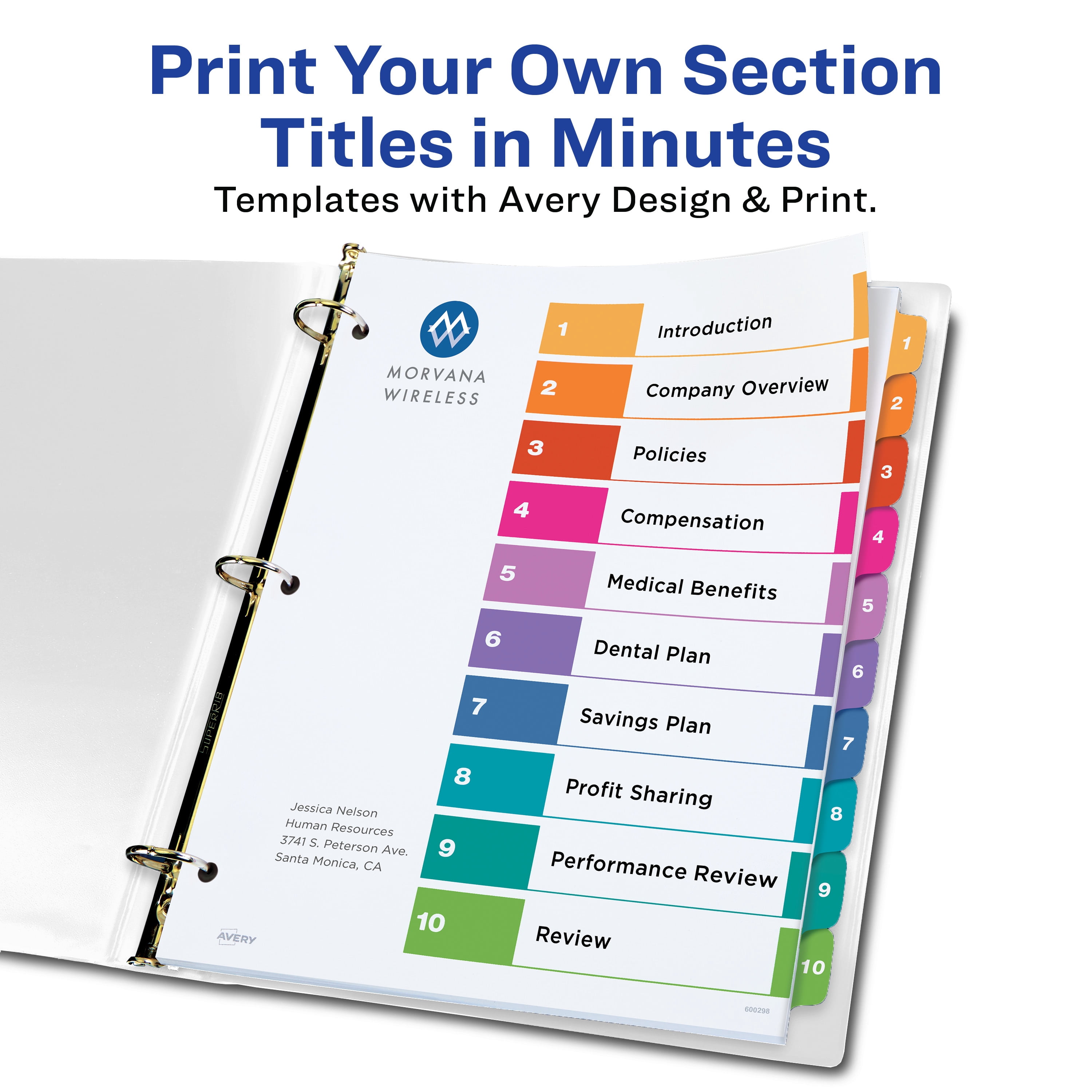 Avery 3" Ring Binder, 10 Tab Dividers, Supplies Set (01678)