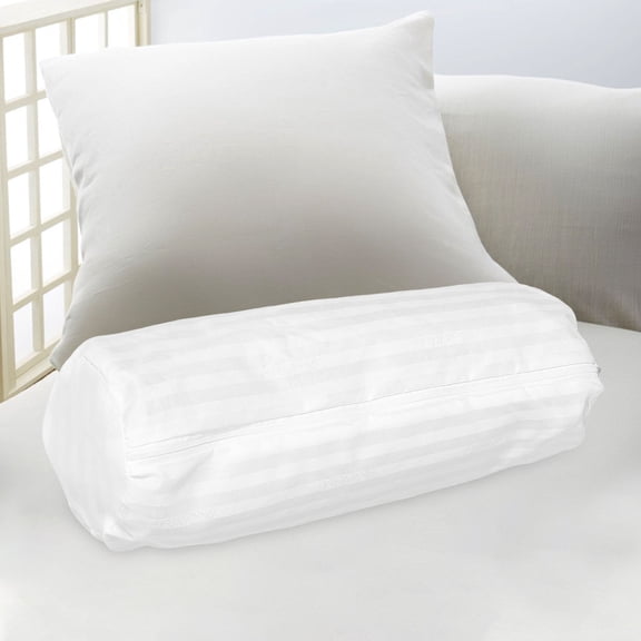 Healifty White Bolster Pillow Cover with Hidden Zipper, Soft and Comfortable Decorative for Home