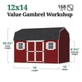 thumbnail image 3 of Little Cottage Co. 12x14 Value Gambrel Workshop Barn with 6 ft. Sidewalls and Floor, Outdoor Wood Storage Shed Do-It-Yourself Precut Kit, 3 of 13
