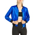thumbnail image 1 of INSPIRE CHIC Blouson Bomber Court Décontracté pour Femme à Col Montant avec Fermeture Éclair Métallique, 1 of 6