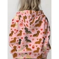thumbnail image 5 of Girls Cute Cartoon Cat Print Zip Up Hoodie Jacket, Kids Full Zip Long Sleeve Hooded Coat for Fall Daily Casual Outdoor Wear(Pink1,5-6 Years), 5 of 5