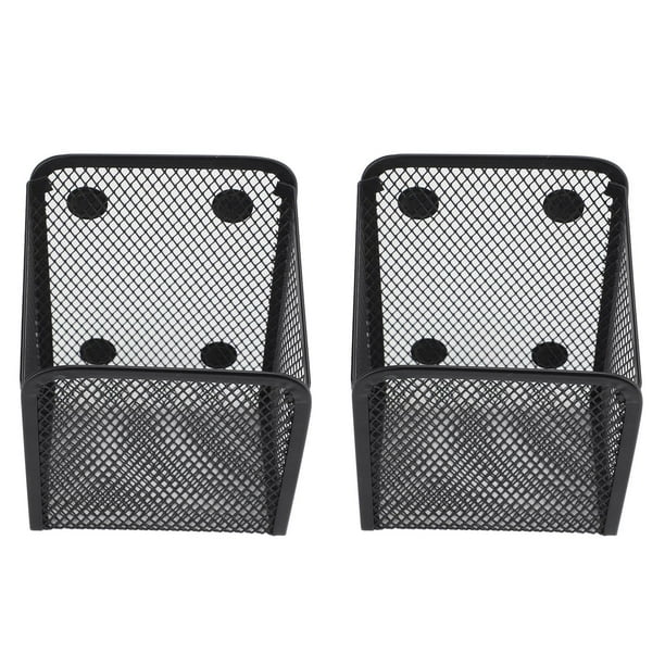 Copa De Soporte Magnético De Metal De Malla Industrial Con 4 Imanes, Amplio Organizador De Escritorio Para Oficina, Escuela, Hogar, Estructura Resistente, Diseño Elegante