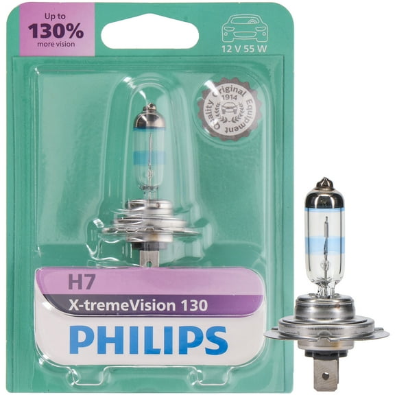 Philips X-tremeVision 130 H7 Halogen Headlight Bulb, 1 pack, Fits Select Vehicles