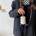 thumbnail image 5 of Bolso bandolera para mujer, de hombro con pintalabios de felpa a la moda, con correa de cadena, 5 of 5
