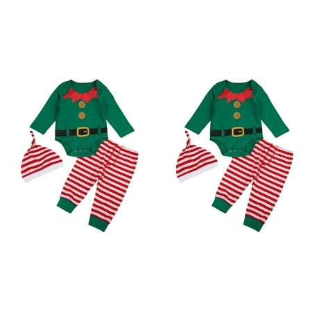 

Gregiular 6 Pcs Adorable Christmas Baby Romper Set Long Sleeve Jumpsuit Outfits (90)