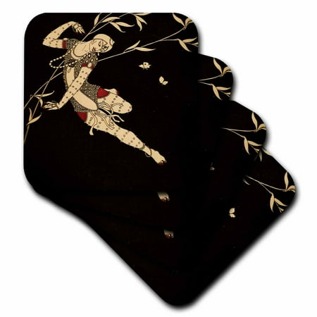 

3dRose Barbiers Oriental Dancer - Soft Coasters set of 4