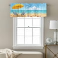 thumbnail image 3 of Welcome to The Beach Valance Curtain for Windows Summer Watercolor Blue Ocean Loungers Starfish Rod Pocket Curtain Valances Short Window Treatments for Kitchen Bathroom Laundry Basement 42 x 12 Inch, 3 of 9