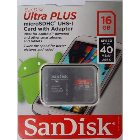 SanDisk Ultra PLUS 16GB microSD Card, Mobile, Class