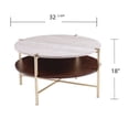 thumbnail image 4 of Ardmillan 2-Tier Round Faux Marble-Top Cocktail Table in Brass/Dark Tobacco, 4 of 7