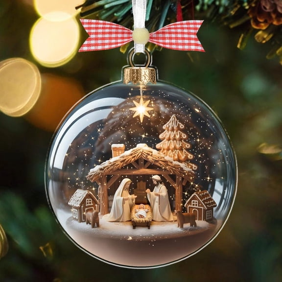 Nativity Christmas Ornament – Holy Family Christmas Ornament, Religious Decor Gift for Christians, Jesus Ornament, Xmas Tree Decor