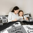 thumbnail image 5 of jejeloiu Camper Car Rv Full Size Comforter Sets,Happy Camping Bedding Comforter Set,Rustic Farmhouse Cabin Bedding Sets For Men Women,Luxury Bedroom Decor Reversible,3-Piece, 5 of 8