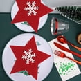thumbnail image 4 of Christmas Tree Decorations Holiday Cutlery Organizer Festive Christmas Tree Dinner Set with Knife and fork for Home Party Tableware Decor Christmas Tree Storage Bag, 4 of 6