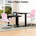 thumbnail image 4 of ATHOPE Ergonomic Office Chair, Mesh Desk Chair with Lumbar Support, Tall Office Chair with Flip-Up Armrests and Footrest Ring, Adjustable Computer Chair for Standing Desk Home Office, Pink, 4 of 10