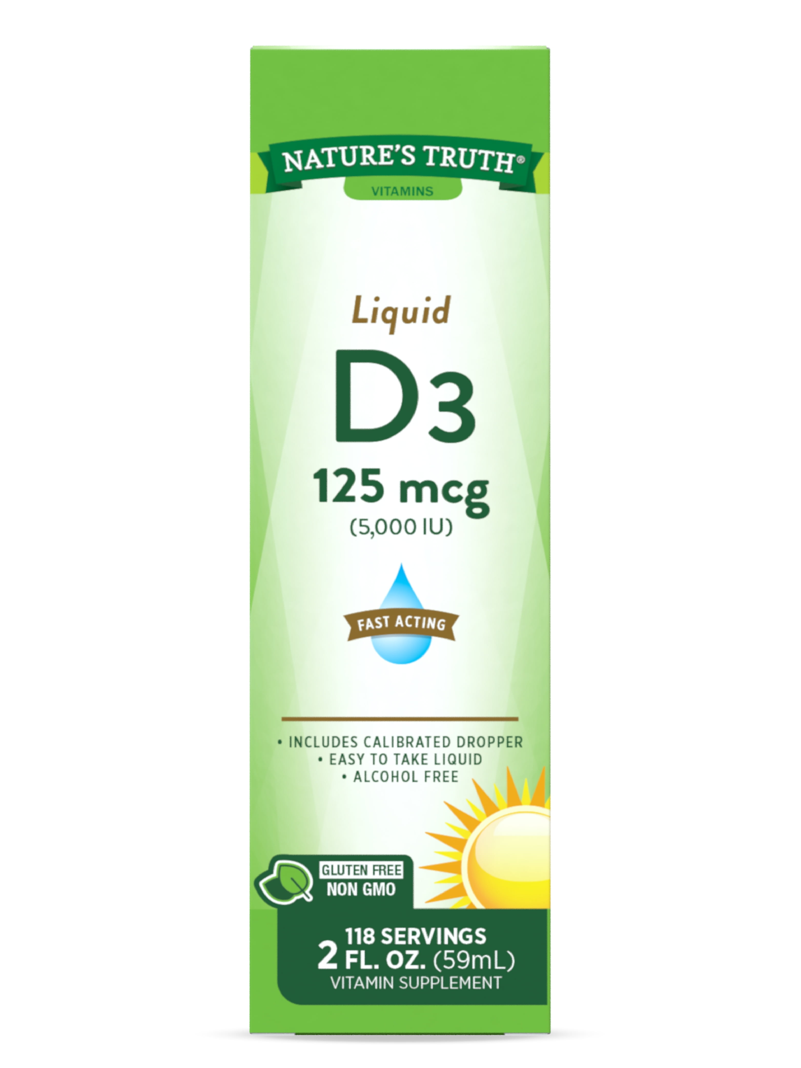 Nature's Truth Vitamin D Liquid, 5000 IU, 2 Fl. Oz