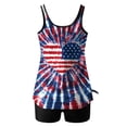 thumbnail image 6 of Aboser Women's Patriotic Tankini Swimsuit with Built in Pads Full Coverage High Waisted Bathing Suits Two Piece Tummy Control Swimwear Retro Stars and Stripes USA Flag Swimming Suit Sky Blue S, 6 of 6