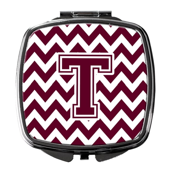 Carolines Treasures CJ1051-SCM-Parent Letter Chevron Maroon and White  Compact Mirror CJ1051  multicolor