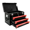 thumbnail image 4 of ARTMAN 20" Portable 3 Drawer Steel Tool Box with Protective Liner and Metal Latch Closure and Lock, Lock Tool Storage Organizer with Wheel and Drawer for Garage Workshop Repair Shop (No Tools), 4 of 9