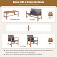 thumbnail image 6 of Costway 4PCS Outdoor Patio Rattan Furniture Set Acacia Wood Frame Sofa Loveseat Garden, 6 of 9