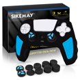 thumbnail image 1 of SIKEMAY - Funda protectora para mando de PS5 (silicona gruesa y antideslizante), compatible con mando de PlayStation 5, incluye 10 tapas para el pulgar (negro y azul)., 1 of 1