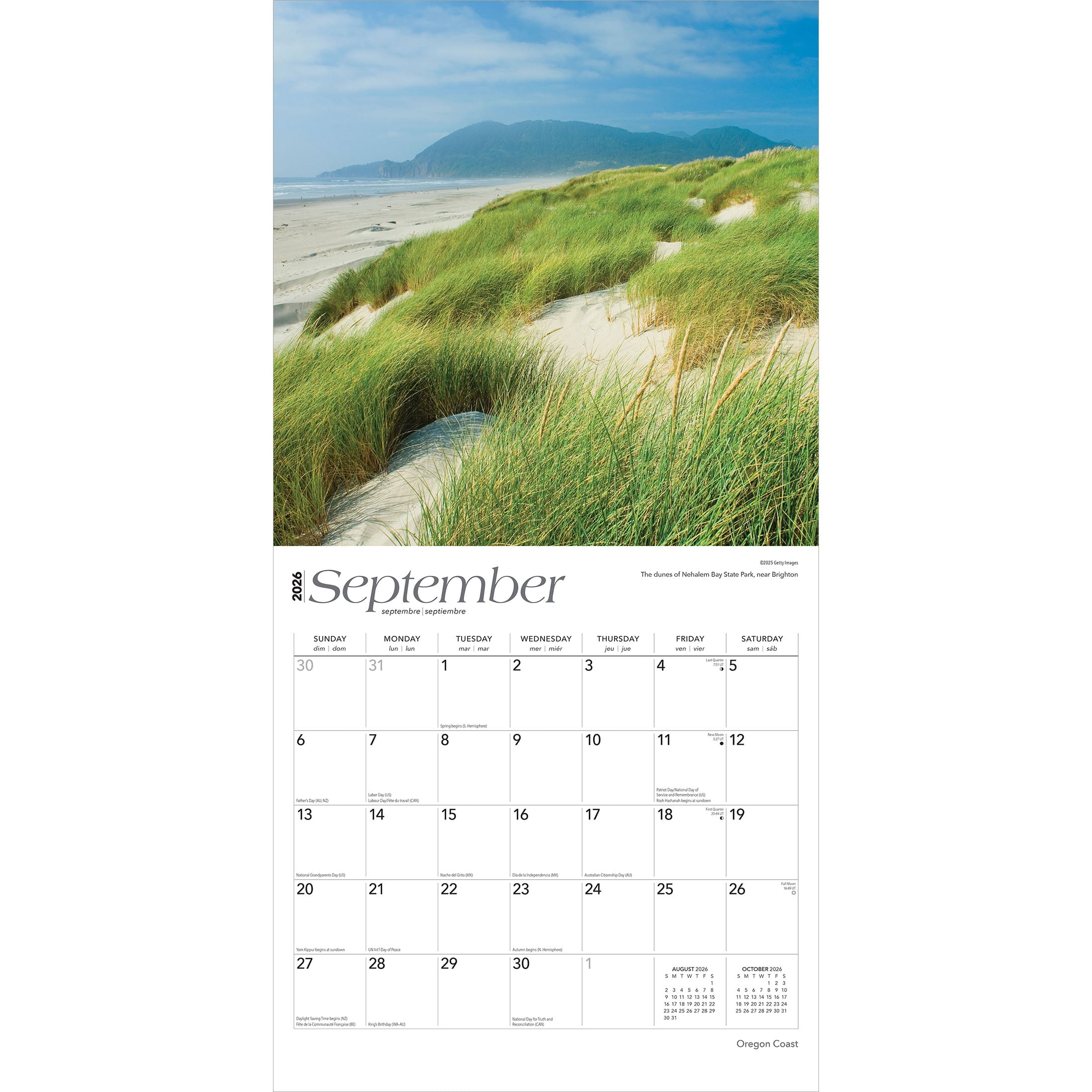 Oregon Coast | 2026 12x24" (Hanging) Wall Calendar | Plastic-Free | BrownTrout