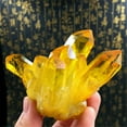 thumbnail image 2 of CHZIMADE Electroplated Yellow Quartz Cluster Crystal Mineral Natural Rock Decorative Gem Specimen, 2 of 4
