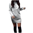 thumbnail image 1 of Vestido de Sudadera Para Mujer Nueva Moda Casual Impreso Manga Larga Cuello Redondo Contraste Color Suéter Top Odeerbi ODB172750, 1 of 8