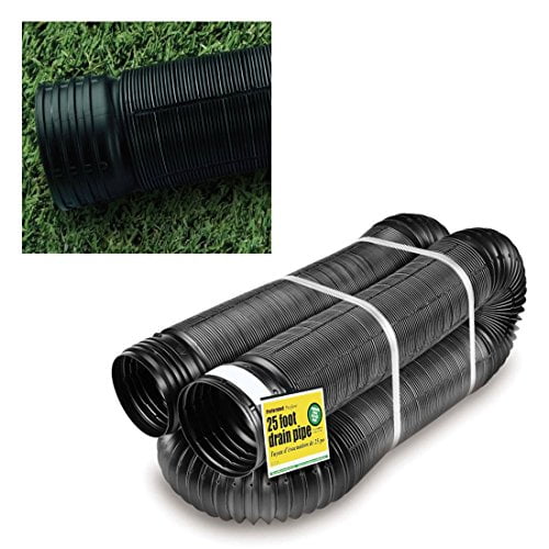 Perforated Corrugated Expandable Flexible Landscape Drain Pipe, 4Inch