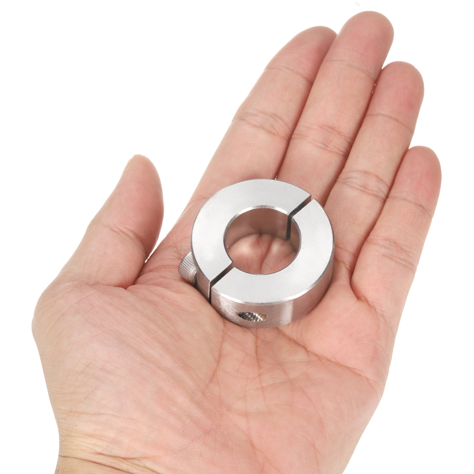 Uxcell 2 Pack Double Split Shaft Collar 25mm Bore, Two Piece Clamping Collar 45mm OD 15mm Thickness, 304 Stainless Steel Set Screw Split Collar