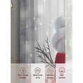 thumbnail image 6 of Christmas Snowman Sheer Curtains 63 inches Long, White Snowman Hat Scarf Box Snow Scene Light Filtering Sheer Window Curtains Rod Pocket Voile Drapes for Bedroom Living Room, 2 Panels 52"W x 63"L, 6 of 7
