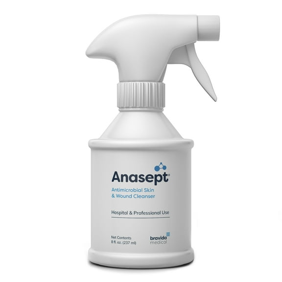 Anasept Antimicrobial Skin and Wound Cleanser, 8 oz. Bottle with Trigger Sprayer, Wound Spray, Sterile Rinse, Healing