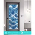 thumbnail image 5 of Window Privacy Film Coastal Waves Stained Glass Window Film Decorative Sun Block Window Cover Summer Beach Ocean Nautical Watercolor Window Clings Static Adhesive Sticker for Bathroom 35.4"x78.7", 5 of 6