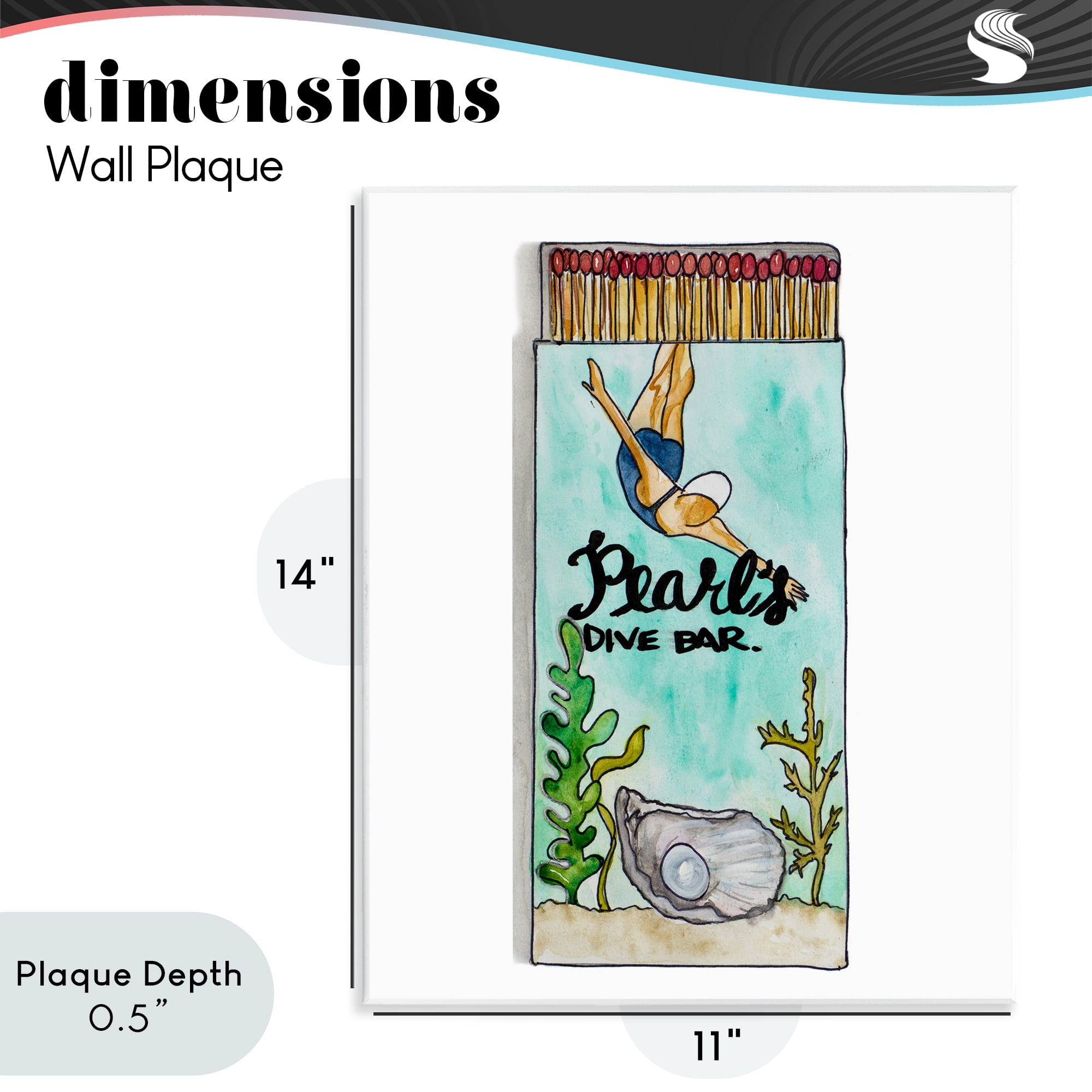 Stupell Industries Pearl Dive Matchbook Wall Plaque Art, design by Nola James