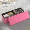 thumbnail image 4 of SSyao 43 Inch Storage Ottoman Bench, 34 Gal. Folding Ottoman Footrest, End of Bed Bench, Rectangle Foot Stool, Supports 600 lbs, for Bedroom, Living Room, Entryway, Hallway, Hot Pink, 4 of 8