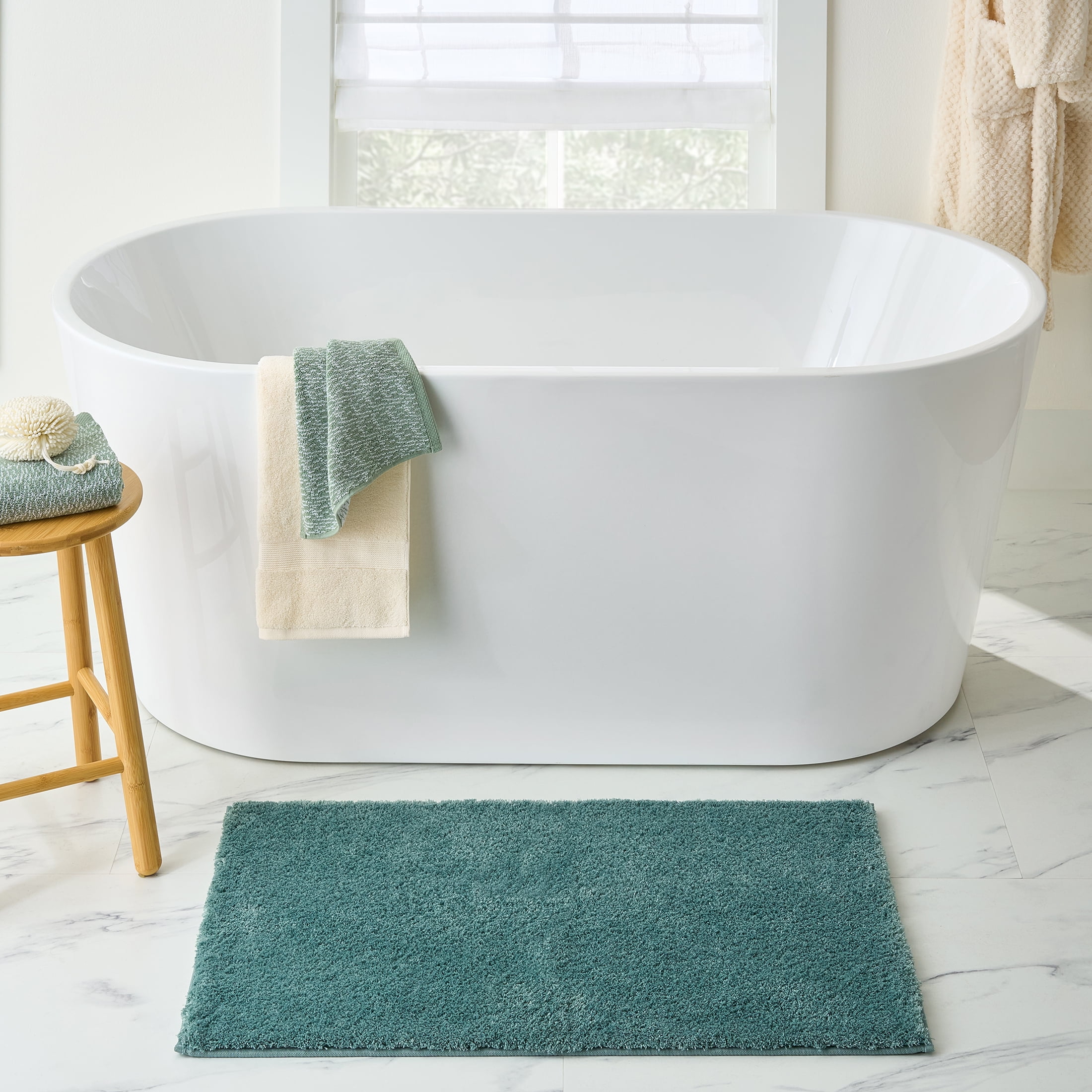 Better Homes & Gardens Ultra Soft Polyester Bath Rug, 20"x34", Green River