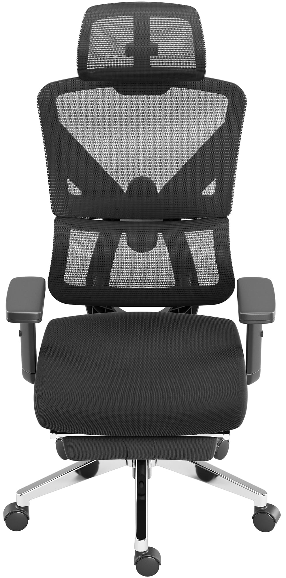 Hbada Ergonomic Office Chair Elastic Adaptive Adjustment Back Lumbar Support  Computer Chair, High-Density Breathable Nylon Mesh Aluminum Alloy Bracket  Desk Chair with Footrest 