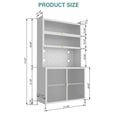 thumbnail image 5 of GZXS Metal Kitchen Pantry Cabinet with Hutch, Pegboard, Adjustable Shelves, Wire Holes, Microwave Stand, Coffee Bar Buffet Cabinet for Dining Room & Living Room, 73" Tall, White, 5 of 8