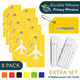 thumbnail image 1 of ComfiTime Etiquetas de Equipaje de Silicona Aprobadas por la TSA, Identificador con Cubierta de Privacidad, Presilla de Acero Inoxidable, Bolsa de 8, Amarillo, 1 of 11