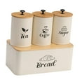 thumbnail image 3 of Juego de recipientes de cocina. Panera rústica. Panera práctica y resistente para encimera. Beige, 3 of 9