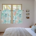 thumbnail image 3 of Teal Red Coastal Jellyfish Kitchen Curtain for Berdoom Living Room Cafe 54 Inch Length, Summer Nautical Beach Coral Starfish Tiers Curtains Light Filtering Drapes Window Treatment 2 Panels 52"Wx54"L, 3 of 8