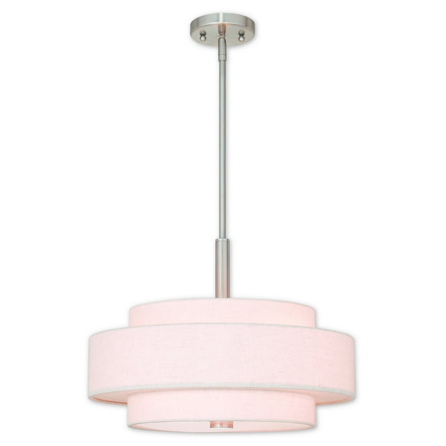 Livex Meridian 4-Light 18" Pendant Ceiling Light, Brushed Nickel 52137-91