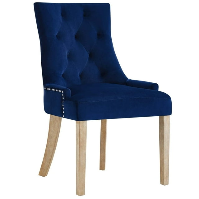Modway Pose 19" Modern Performance Velvet Dining Chair, Navy