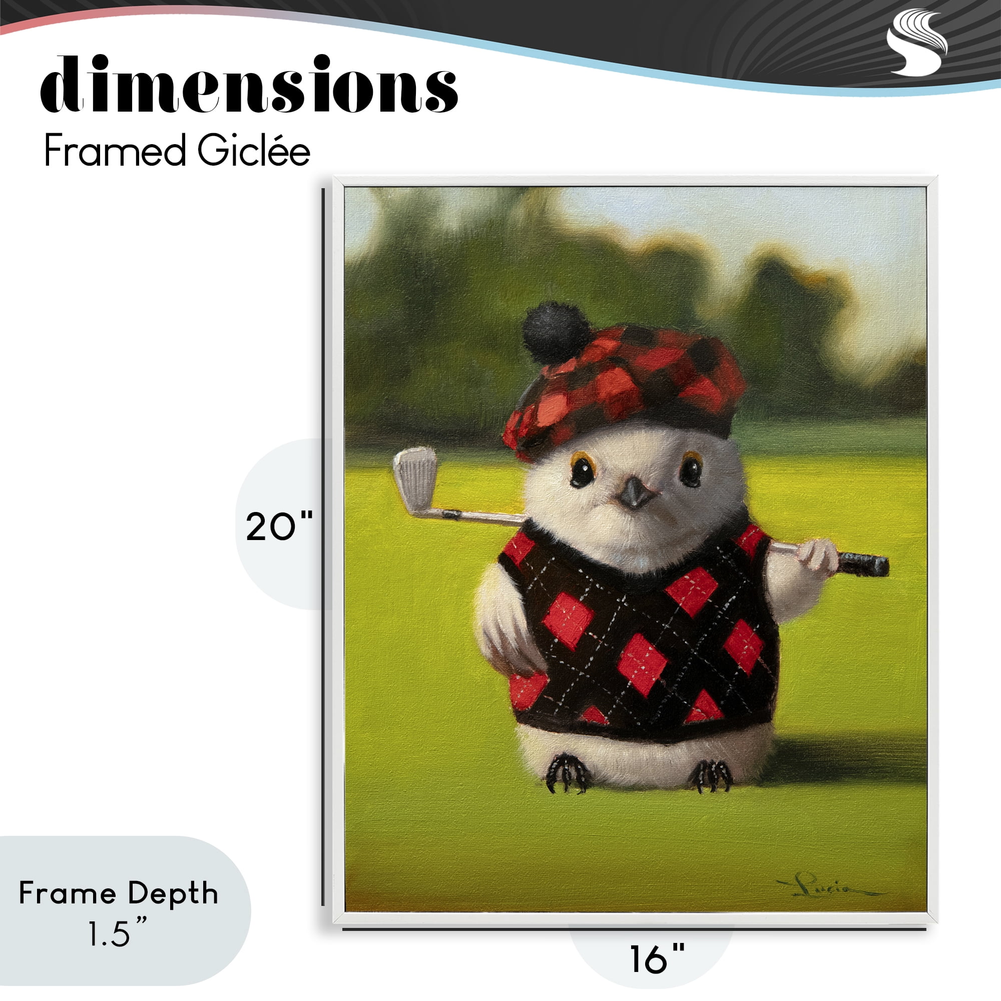 Stupell Industries Birdie Golf Swing White Framed Giclee Art, design by Lucia Heffernan