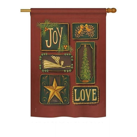 Breeze Decor BD-XM-H-114184-IP-BO-DS02-US Joy & Love Winter - Seasonal Christmas Impressions Decorative Vertical House Flag - 28 x 40 in.