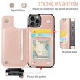 thumbnail image 3 of Funda cartera Wefor para iPhone 15 Pro con tarjetero, color oro rosa, 3 of 9