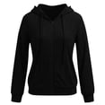 thumbnail image 4 of Ghalytn Women's Ribbed Knit Zip Up Hoodie Long Sleeve Drawstring Hooded Sweater Jacket, 4 of 7