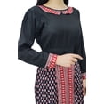 thumbnail image 3 of Bimba Women Long Retro Floral Maxi Dress With Belt Long Sleeve Dresses, 3 of 9