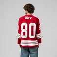 thumbnail image 2 of Men's Mitchell & Ness Jerry Rice Scarlet San Francisco 49ers Maxxed Out Fashion Hockey Jersey, 2 of 7