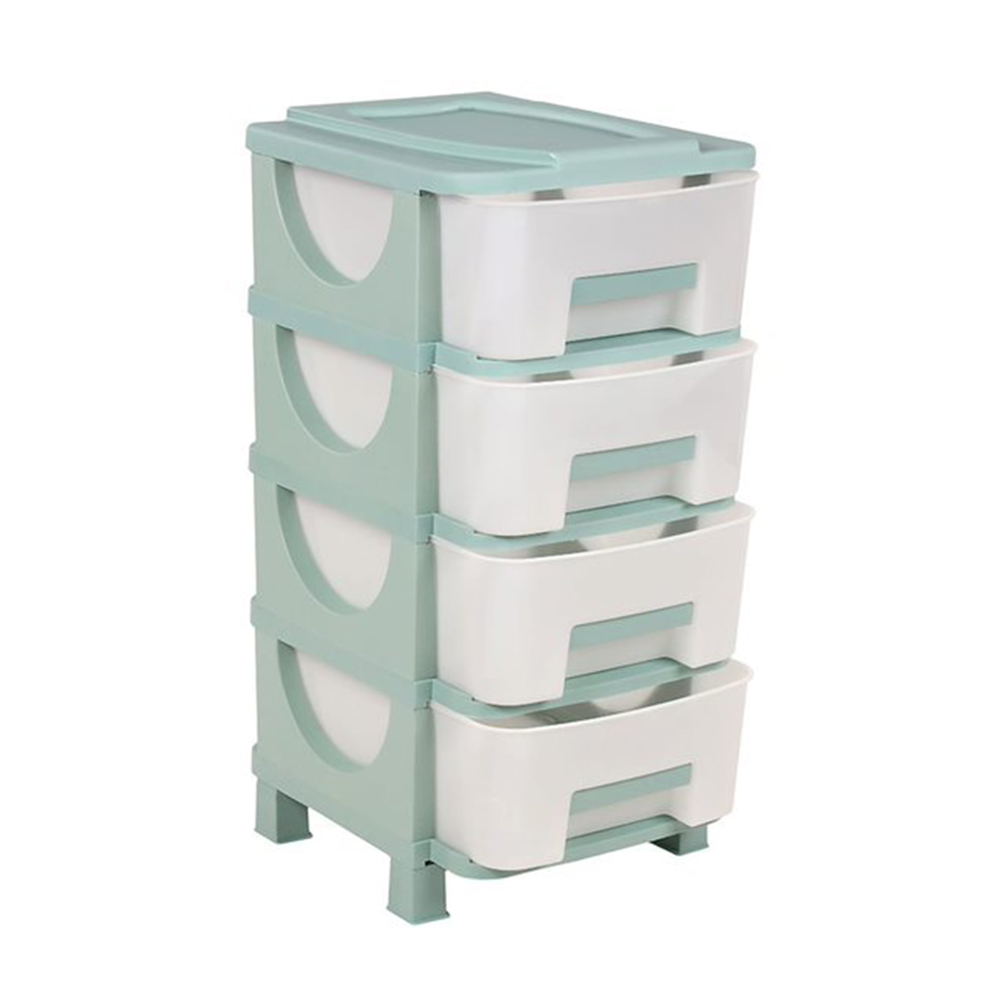 Homeplast Venus 30 In Tall Plastic 4 Drawer Storage Organizer Shelf, Green