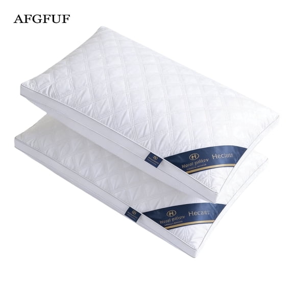 AFGFUF Neck Support 3‑Line Grid Bed Pillow, 2‑Pack, Soft Breathable Hypoallergenic, 27.5" x 15.7"